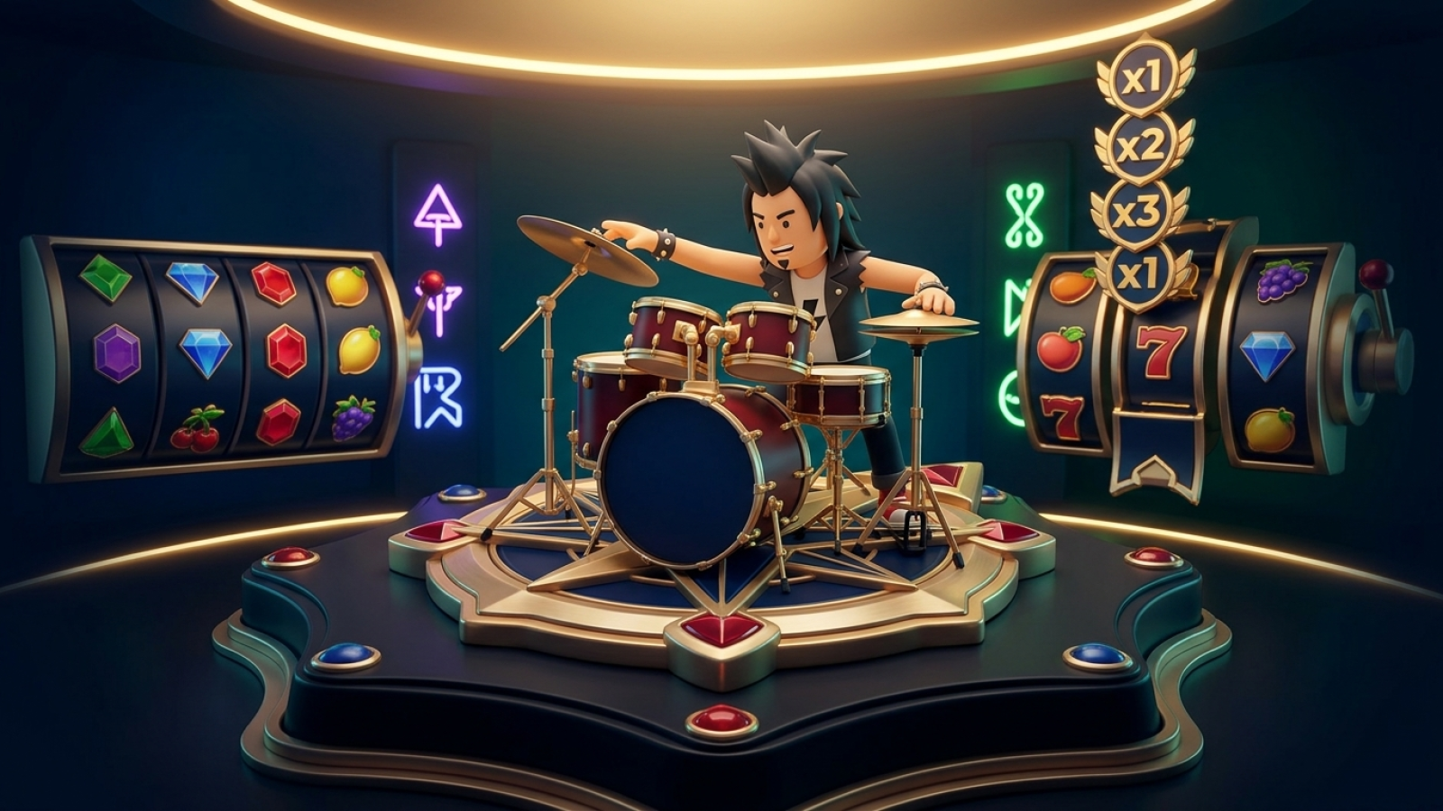 Rolling Slots Casino: Illustrative Szene; Bewertung: 9.4/10; Lizenz: Curacao Gaming Control Board